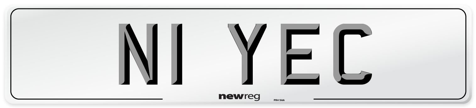 N1 YEC Number Plate from New Reg